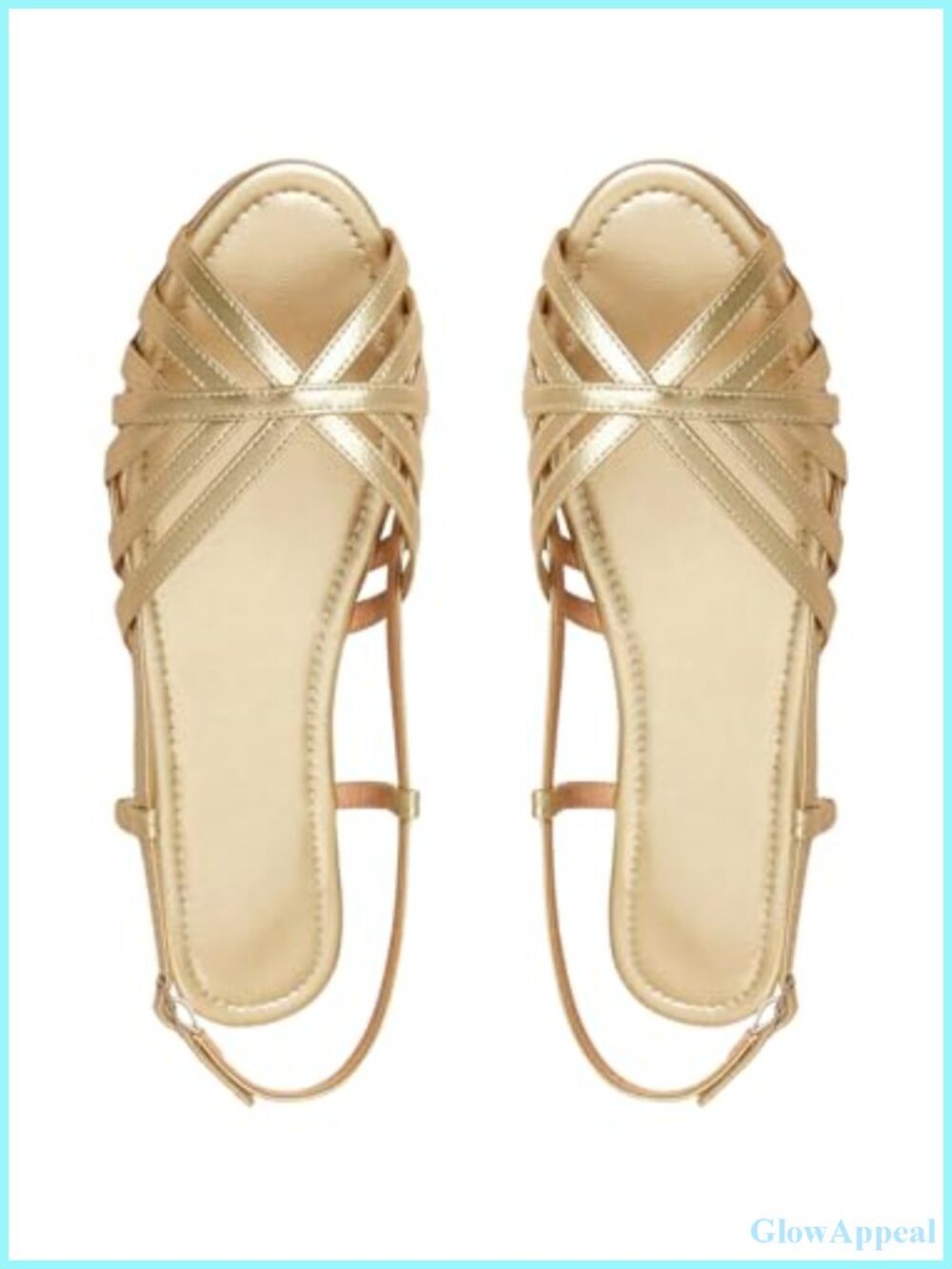 Metallic Slingback Flats Dressy Strappy Wedding Sandals Slip On